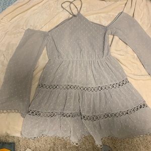 Grey polka dot dress